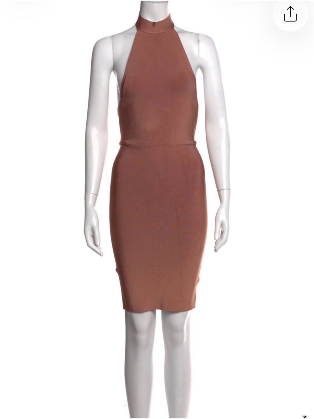 House of CB Dusty Rose Halter Midi Bodycon Dress